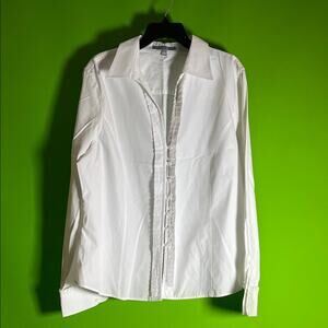 Foxcroft Elegant White Button-Up Blouse Size 18